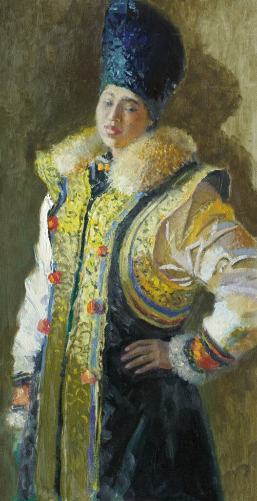 Яушева О.Р. Алтайка Катя. Холст, масло. 72х37. 2022.